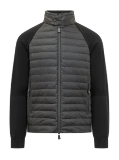 Cardigan with Quilted Panels and Zip