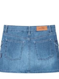 Cargo Denim Mini Skirt with Pockets