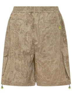 Cargo Gabardine Shorts with Patch Pockets and Print