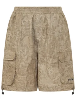 Cargo Gabardine Shorts with Patch Pockets and Print
