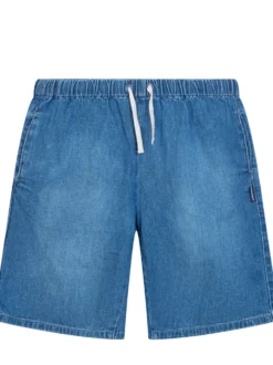 Chambray Shorts with Elastic Waist