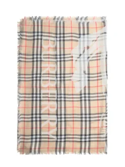 Check Pattern Scarf With Logo
