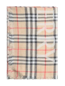 Check Pattern Scarf With Logo