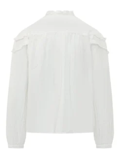 Christa Ruffled High Neck Shirt