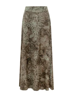 Ciria Long Skirt with Animal Print