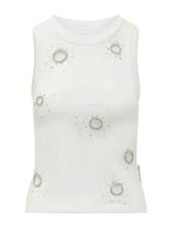 Classic Tank Top with Jewel Embellishments