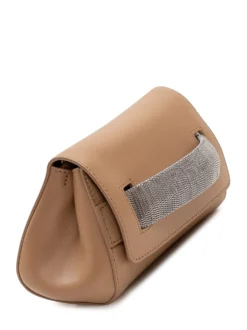 Clutch Bag in Leather with Chain Handle