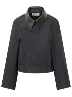 Cocoon Jacket with Wide Collar
