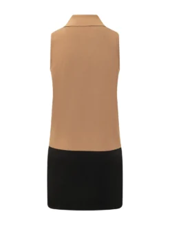 Color Block Knit Mini Dress with Jewel Buttons
