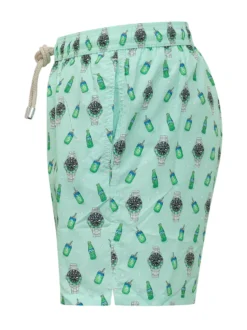 Costume da Bagno con Vita Elastica e Motivo Illustrato