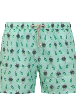 Costume da Bagno con Vita Elastica e Motivo Illustrato