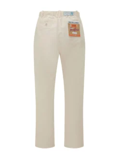 Cotton Tapered Pants with Pleats