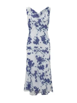 Cowl Neck Printed Dress