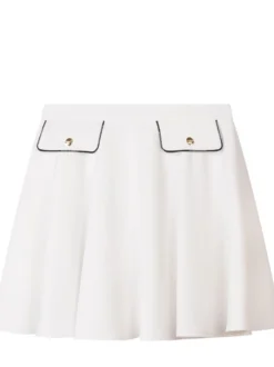 Crepe Skirt with Flap Pockets