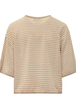 Crewneck Cardigan with Stripes