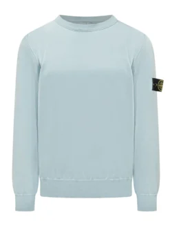 Crewneck Sweater with Sleeve Patch