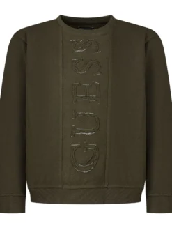 Crewneck Sweatshirt with Embossed Logo