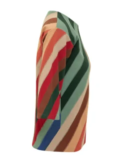 Crewneck Top with Intarsia Stripes