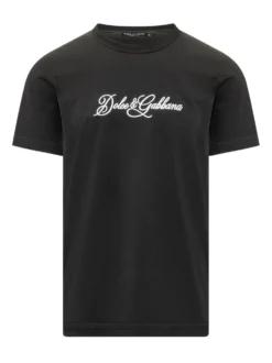 Crew Neck T-shirt with Embroidered Lettering