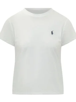 Crewneck T-shirt with Logo Embroidery