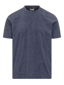 Crew Neck T-shirt With Paisley Pattern