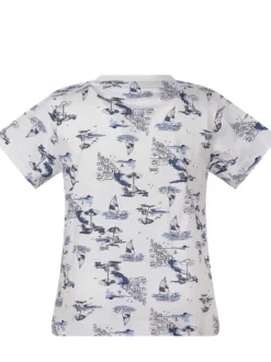 Crewneck T-shirt with Print and Pocket