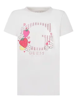 Crewneck T-shirt with Strawberry Print