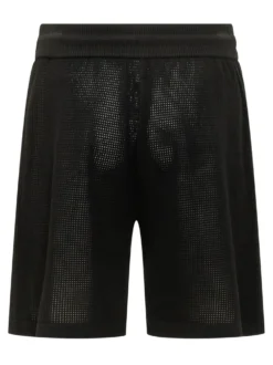 Crochet Shorts with Drawstring and Front Embroidery