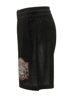 Crochet Shorts with Drawstring and Front Embroidery