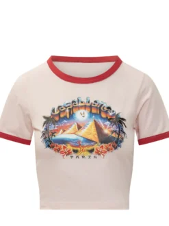 Cropped Baby T-shirt with Graphic Print