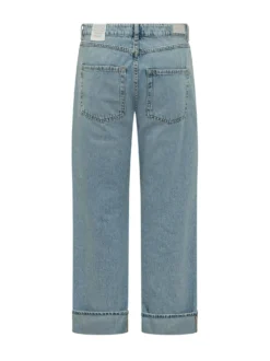 Cropped cuffed jeans
