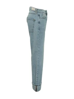 Cropped cuffed jeans