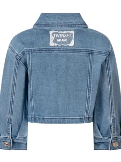 Cropped Denim Jacket with Pockets