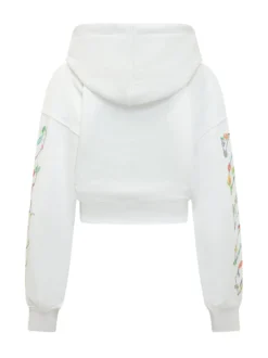 Cropped Hoodie with Floral Print