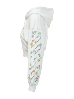 Cropped Hoodie with Floral Print
