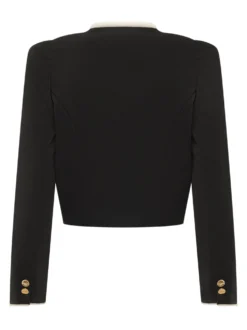 Cropped Jacket with Contrast Trim