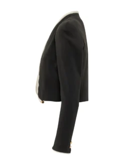 Cropped Jacket with Contrast Trim