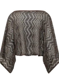Cropped Metallic Knit Top