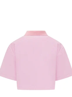 Cropped Pique Polo Shirt