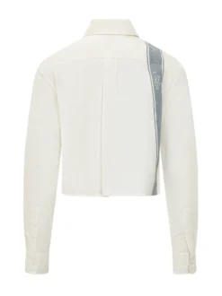 Cropped Shirt with Collar and Side Band