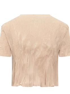Cropped Short Sleeve Top with Crew Neck