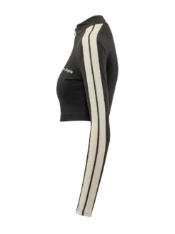 Cropped Sport Jacket with Zip and High Neck