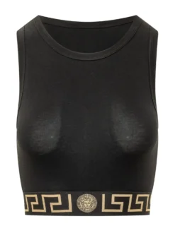Cropped Top with Decorated Band