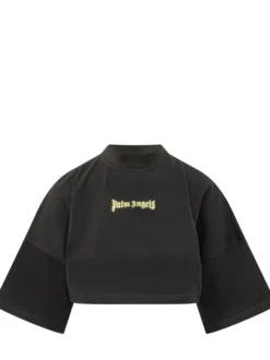 Cropped T-shirt with Front Logo