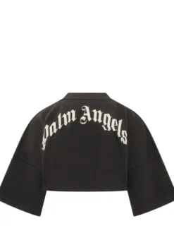 Cropped T-shirt with Neck Logo