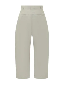 Curved Leg Trousers with Pleats