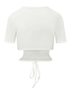 Cut Out T-shirt with Tie Detail