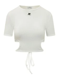 Cut Out T-shirt with Tie Detail