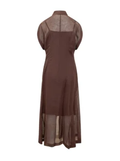Davinata Sleeveless Long Dress with Collar