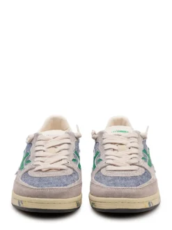 Denim and Suede Sneakers